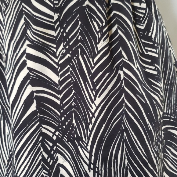 Milly A-line cocktail dress black white palm print - Picture 8 of 8